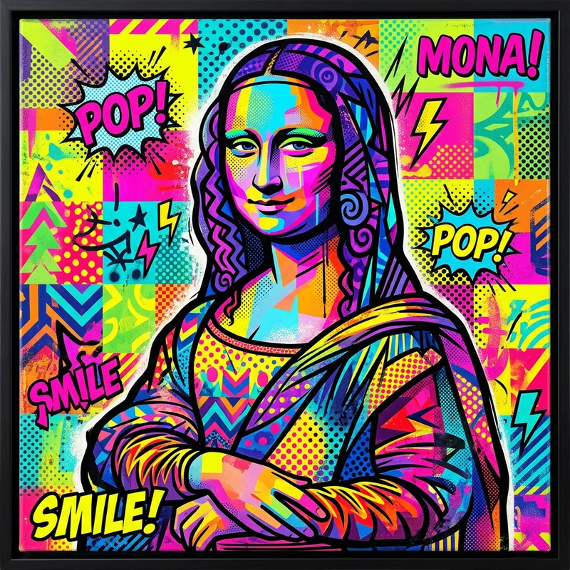 Bold Pop Art Interpretation of Mona Lisa