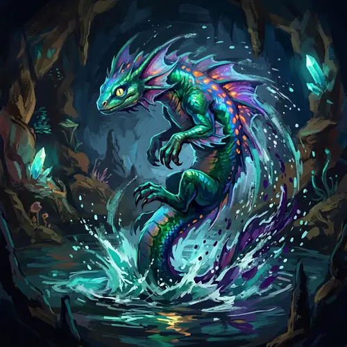 Fantastical Creature Digital Painting - Vibrant Imaginary World