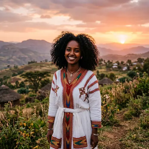 Stunning Ethiopian Girl in Traditional Attire