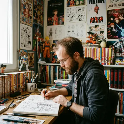 Young Man Sketching with Animated Drawings - Fabien