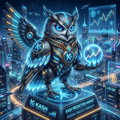 Futuristic Oracle Owl Mascot Design for Kash