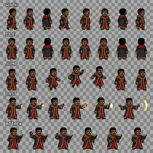 Pixel Art Game Sprite Sheet for Indie Games