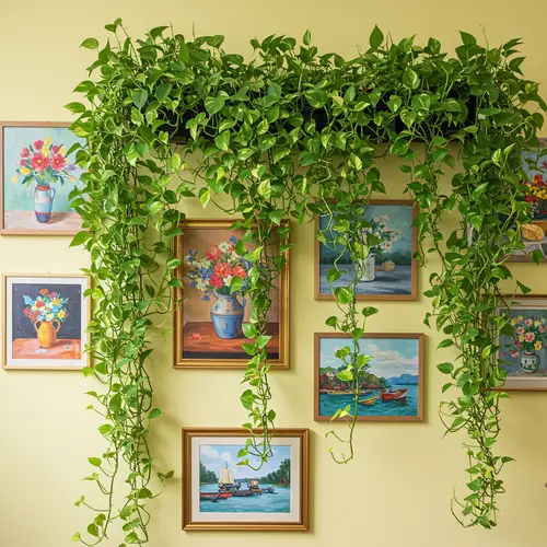 Decorate Your Wall with Money Plant and Art