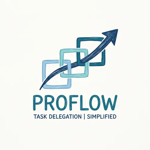 Project Management & Task Delegation Logo | Geometric Shapes in Soothing Blues