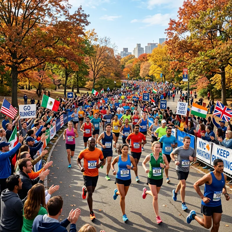 Colorful Marathon Event in the City Park