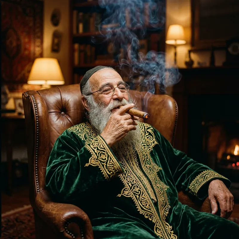 Old Man Smoking Cigar | Portrait of Sophistication
