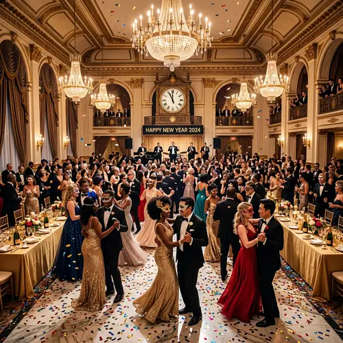 Extravagant New Year's Eve Masquerade Ball in Grand Ballroom