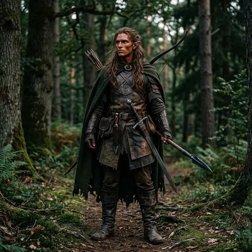 Copper-Skinned Wood Elf Mercenary | Rugged Adventurer