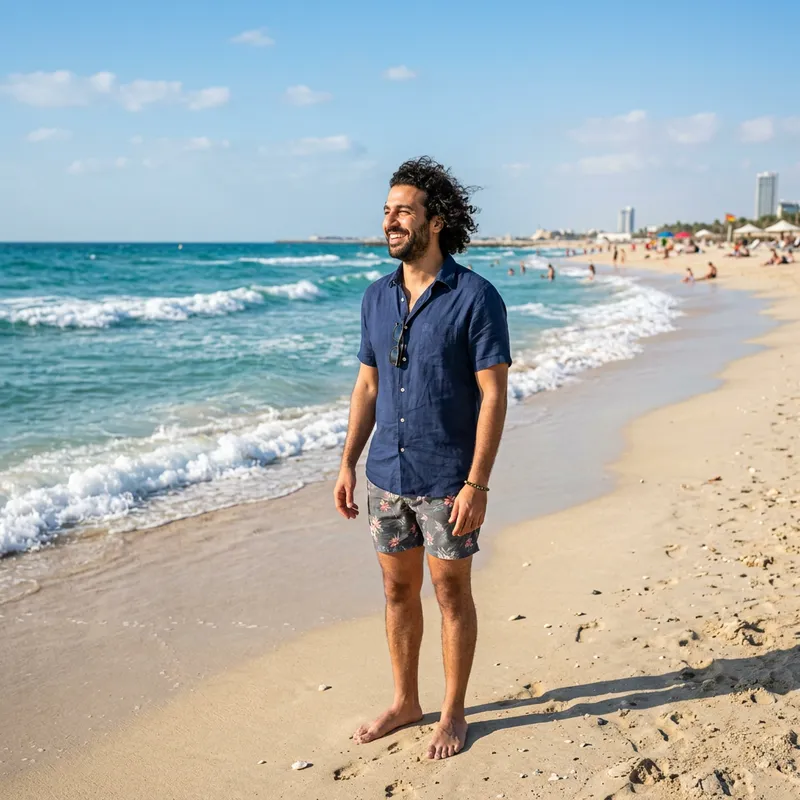 Relaxing at the Beach: A Sunny Day Scene