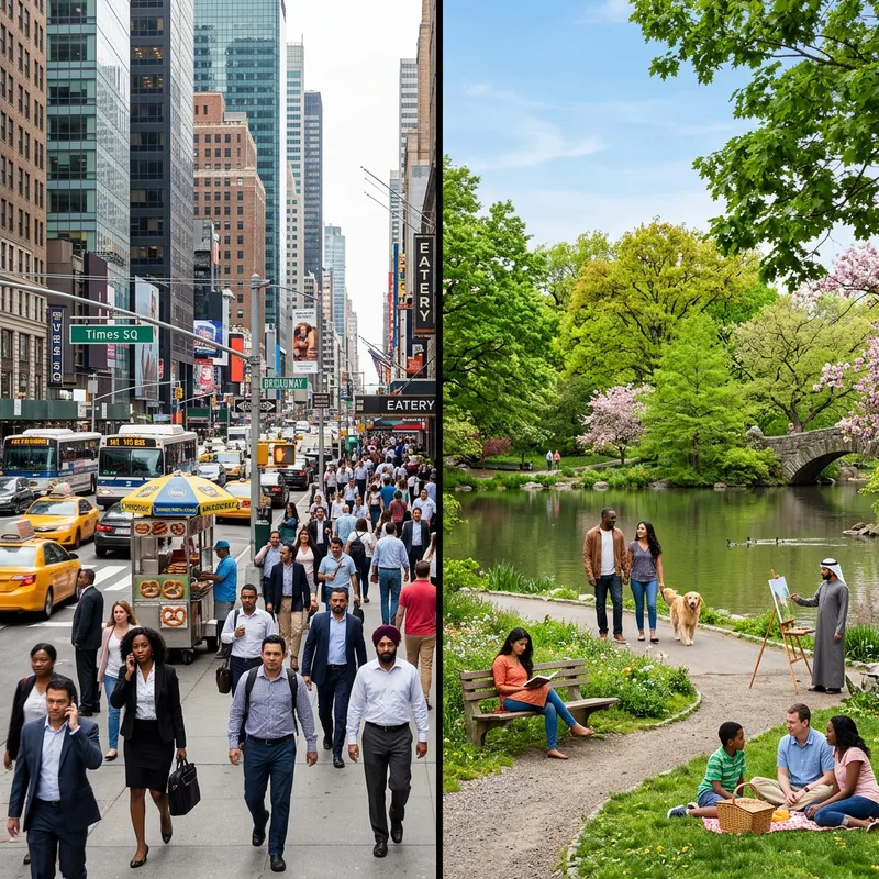 Urban Life Vs Park Serenity: Contrasting Environments