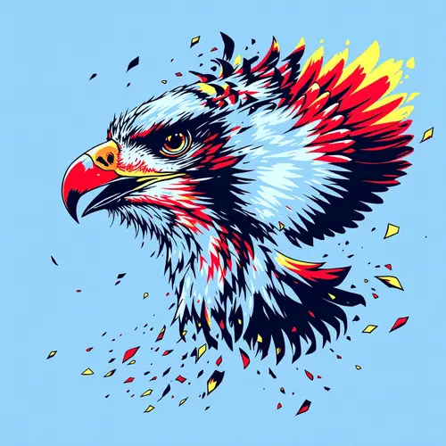 Majestic Hawk Illustration with Wings Spread