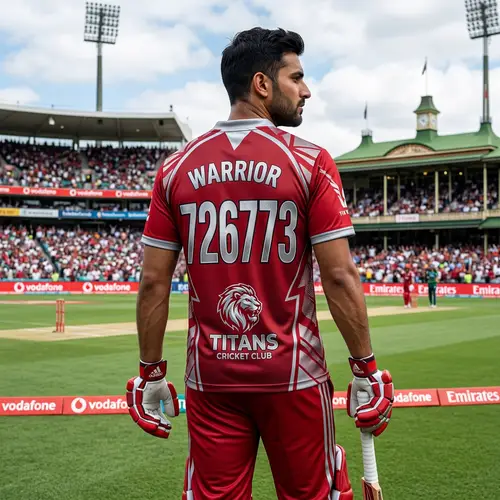 Red and Silver Cricket Player Jersey | Buy Online