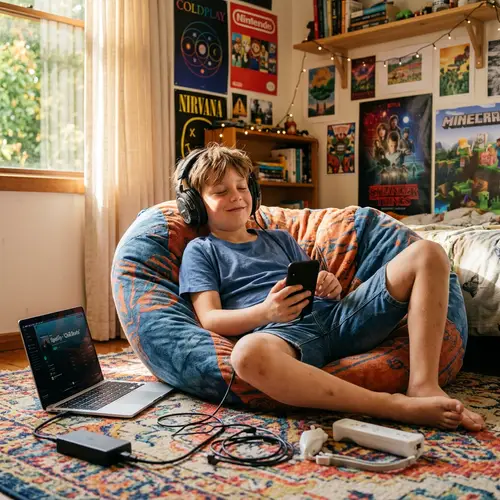 Enjoy Music: A Cozy Room with Comfort and Joy