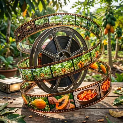 Papaya Film Reel: Captivating Scenes of Tropical Papaya Orchards