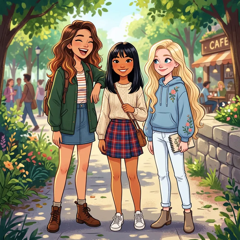 Animated Girls: Diverse Hairstyles & Features