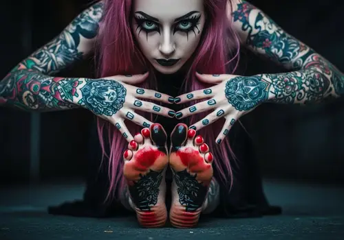 Goth Girl Style: Pink Hair, Tattoos & Oil-Slicked Beauty