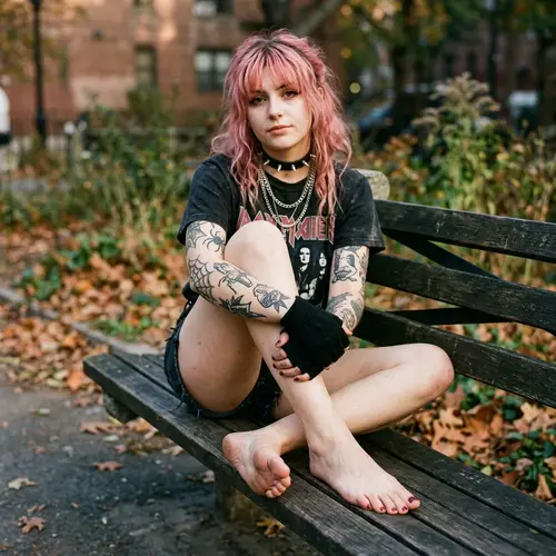 Goth Girl Style: Pink Hair, Tattoos & Oil-Slicked Beauty
