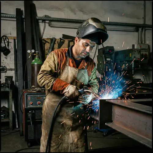 Professional Middle-Eastern Welder in Action | Workshop Scene