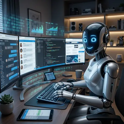Futuristic Robot Assistant | Efficient 24/7 Online Support