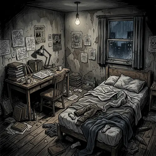 Dreary Bedroom Comic: A Gloomy Narrative