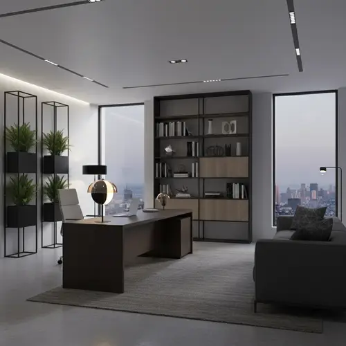 Elegant CEO Office Design with White Lighting