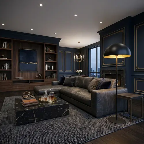 Luxurious Masculine Living Room Design Ideas