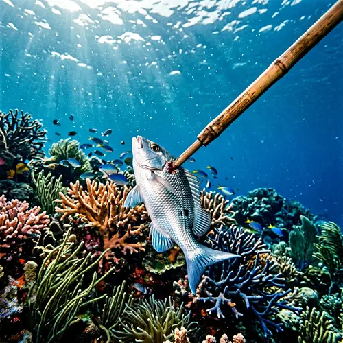 Dramatic Undersea Scene: Fish Struggles for Survival