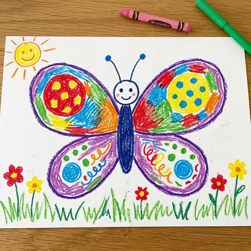 Simple Butterfly Drawing for Kids