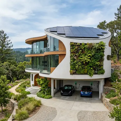 Modern Eco-Friendly Home with Solar Panels