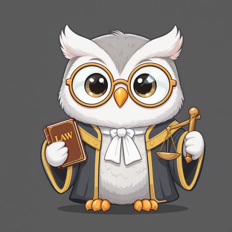 Adorable Owl Mascot for Legal Chatbot App