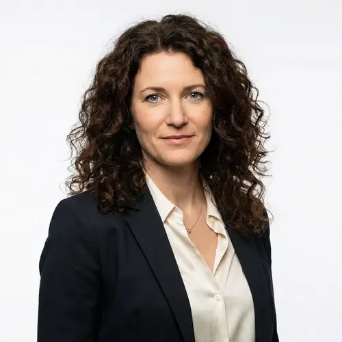 Elegant White Middle-Eastern Woman with Curly Chestnut Hair Portrait