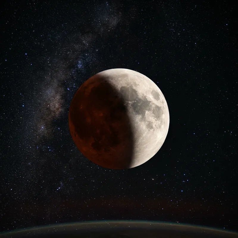 Earth's Shadow: Circular Arc on Moon during Lunar Eclipse