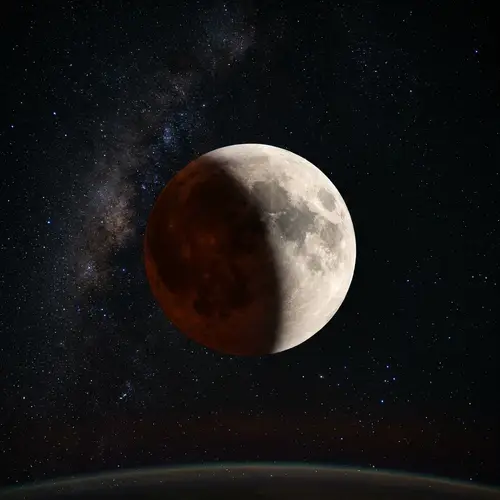 Lunar Eclipse: Earth's Shadow on Moon
