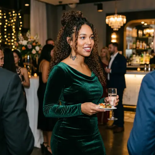 Curvy Girl in a Stylish Long Party Dress