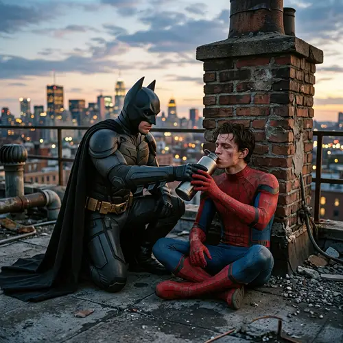 Batman Waters Spiderman