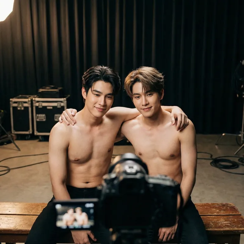 Intimate K-Pop Inspired Portrait of Two Young Men