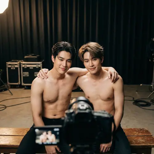 Intimate K-Pop Inspired Portrait of Two Young Men