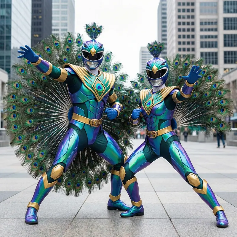 Peacock Power Rangers Costume for Everyone
