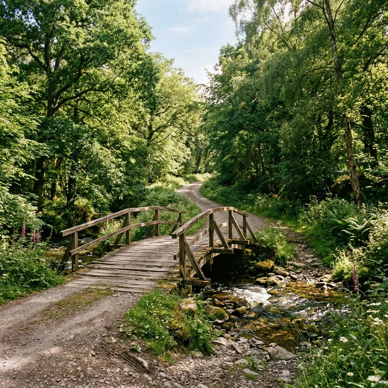 Tranquil Rural Bridge: Picturesque Scene Tranquil Rural Bridge: Picturesque Scene