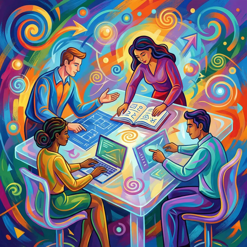 Colorful Abstract Group Collaboration - Creative Project Team Colorful Abstract Group Collaboration - Creative Project Team