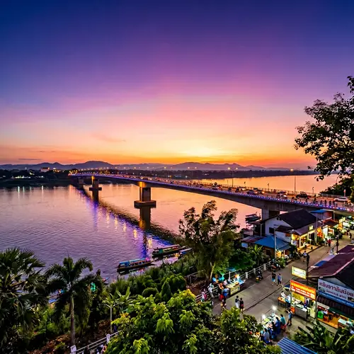 Sunset View of Bridge of Friendship in Nong Khai