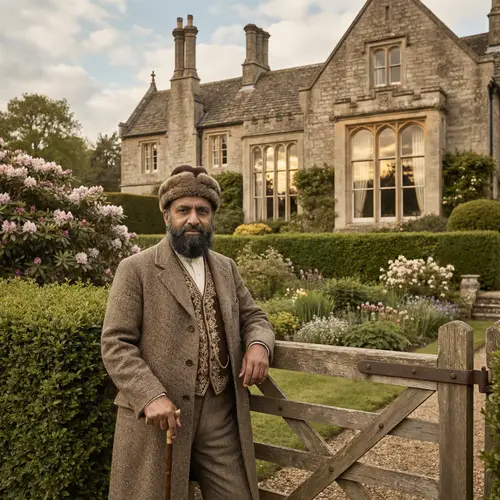 19th-Century Russian Landowner of South Asian Descent in Traditional Attire