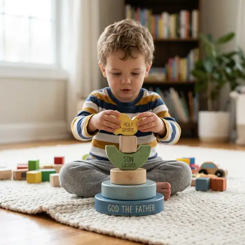 Wooden Holy Trinity Stacker Toy for Kids
