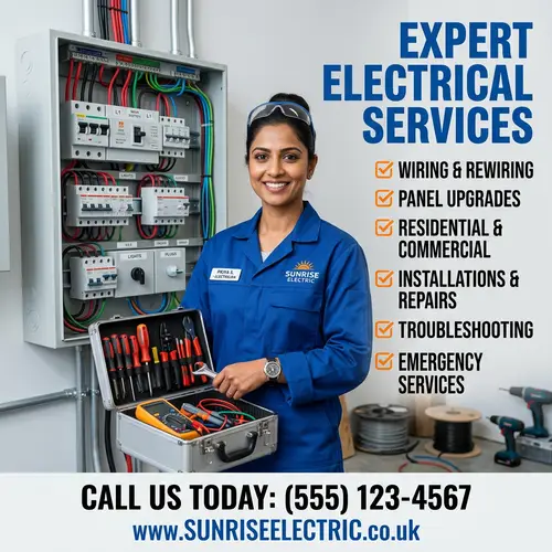 Confident Female Electrician with Toolbox | Professional Genre