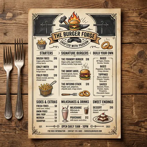 Delicious Burger Menu | Tasty and Fresh Options