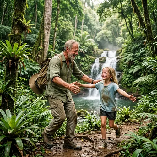 Heartfelt Reunion in Tropical Jungle: Emotional Quest Culmination