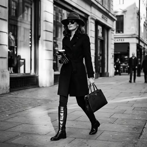 Luxurious Black and White Filtered Women's Fashion