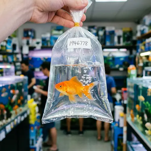Happy Goldfish in a Bag - Cute Pets