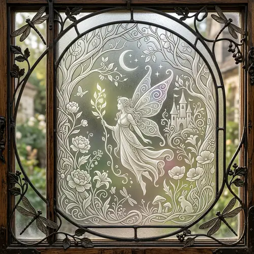 Fairy-Tale Pattern on Art Nouveau Window