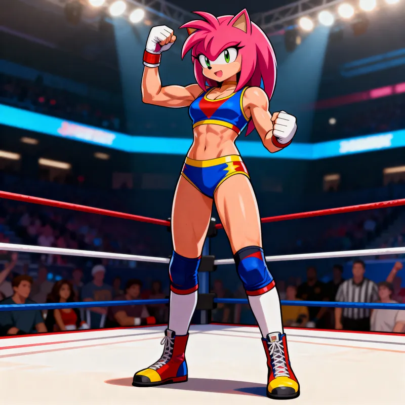Amy Rose in Wrestling Gear - Full Body Showcase Amy Rose in Wrestling Gear - Full Body Showcase